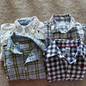 Kids Plaid and Solid Button Down Shirts - Blue, White, and Black